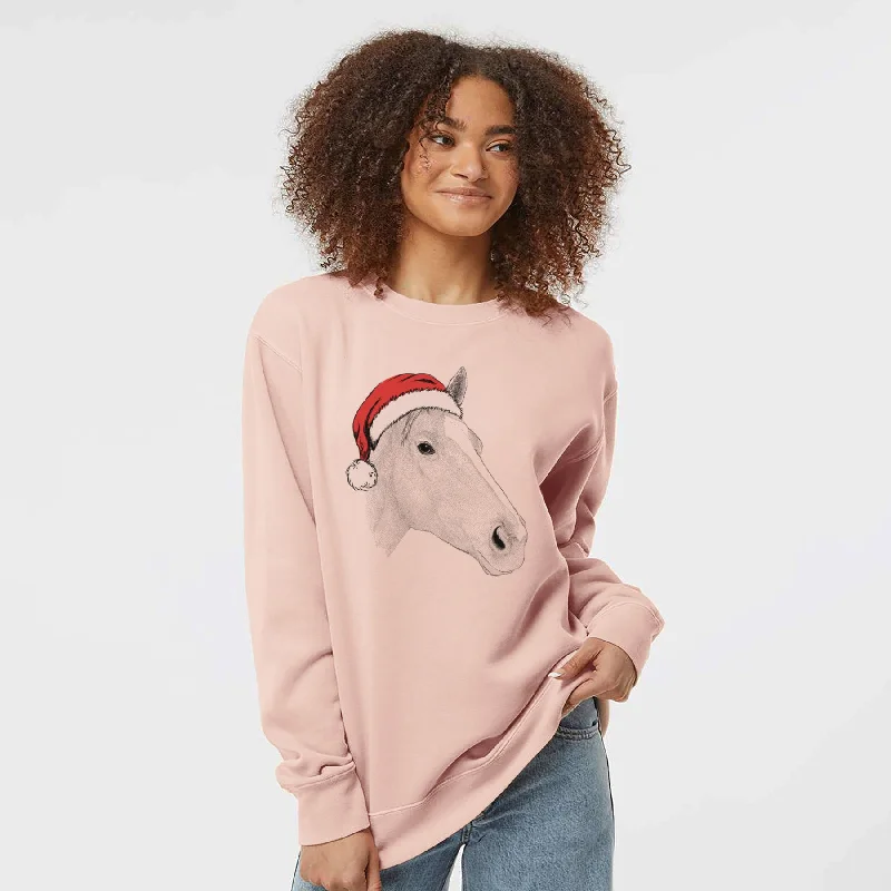 Santa Westley the Horse - Unisex Pigment Dyed Crew Sweatshirt