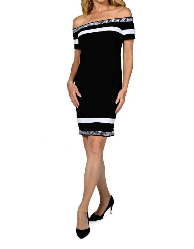 Knit Dress In Black/white