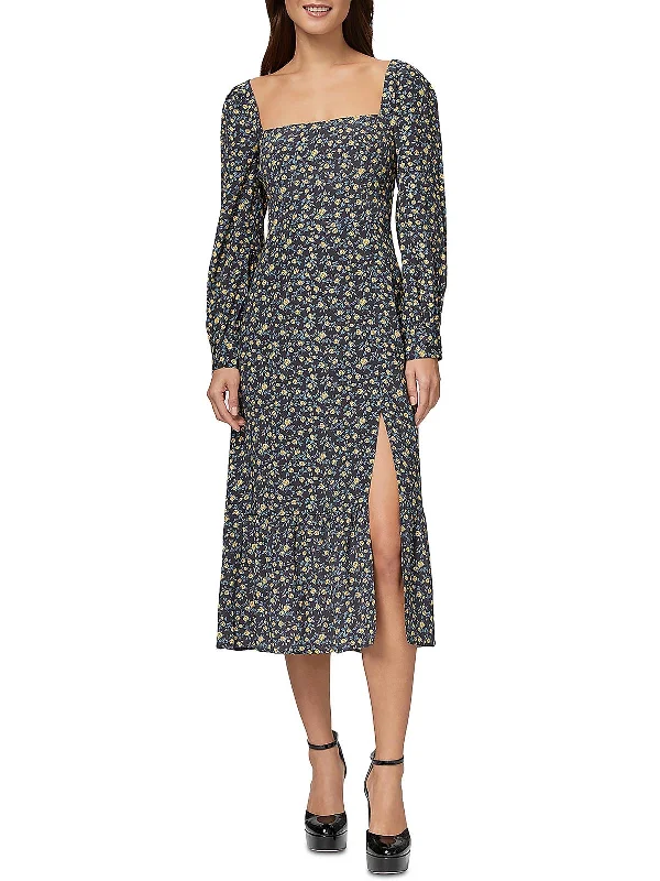 Womens Daytime Floral Midi Dress