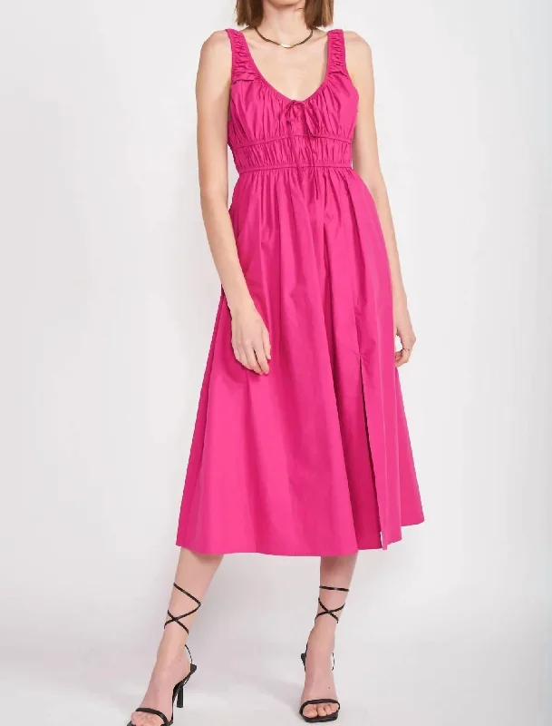 Celia Midi Dress In Magenta