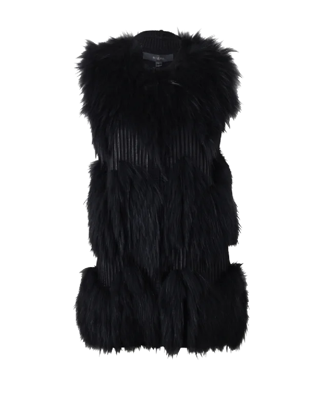 Knit Vest With Fur