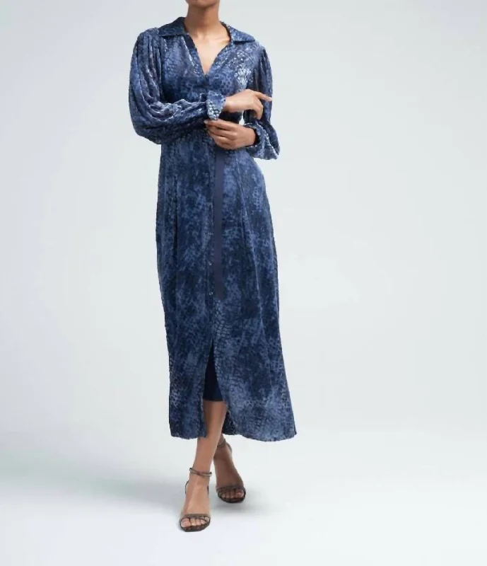 Thalia Shirt Dress In Marine