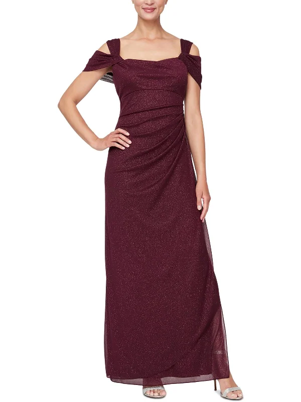 Plus Womens Glitter Polyester Evening Dress