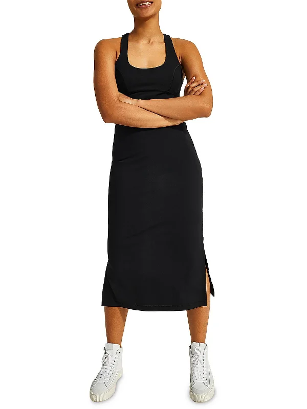 Womens Strappy Nylon Midi Dress