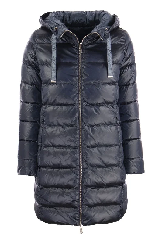 FRIENDLY - Long down jacket with reversible hood