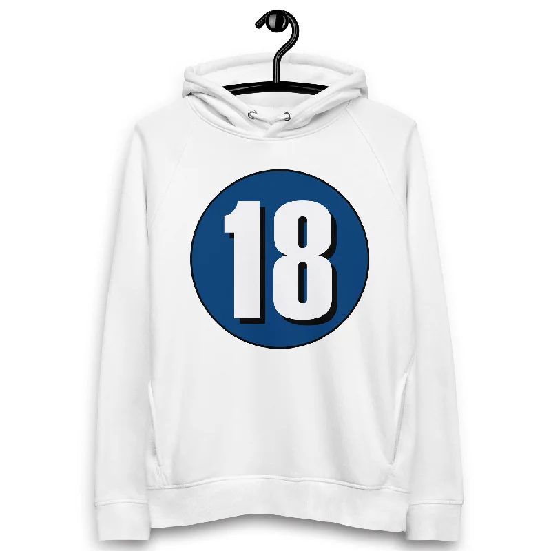 Unisex pullover hoodie: White on Navy Blue 18