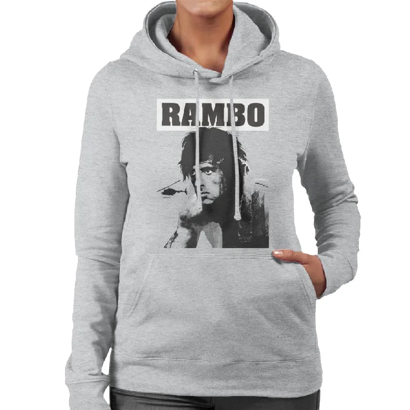 Rambo First Blood Helicopter Poster Women's Hooded Sweatshirt