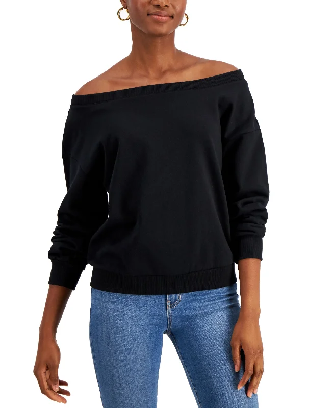 INC International Concepts Plus Size Off The Shoulder Sweatshirt