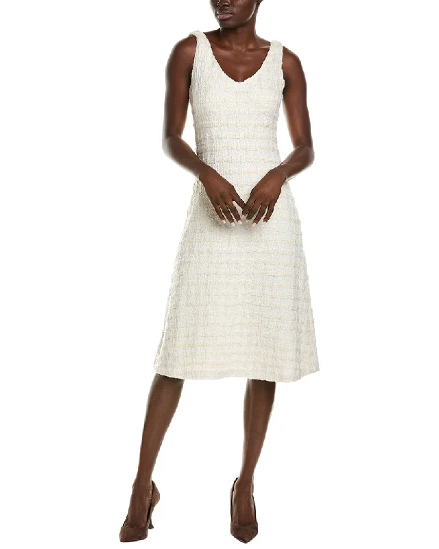 St. John Wool-Blend A-Line Dress