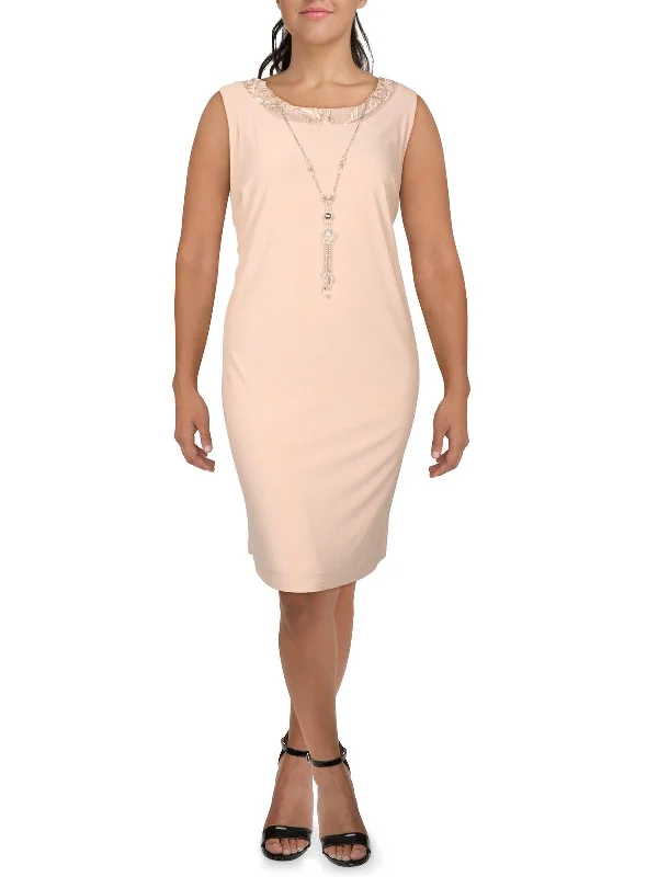 Plus Womens Jersey Sleeveless Midi Dress