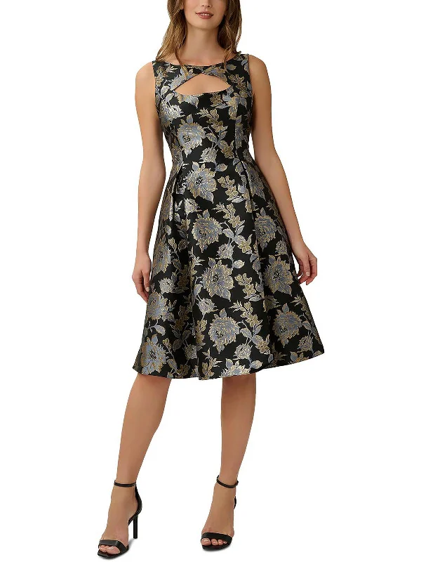 Womens Keyhole Knee Fit & Flare Dress