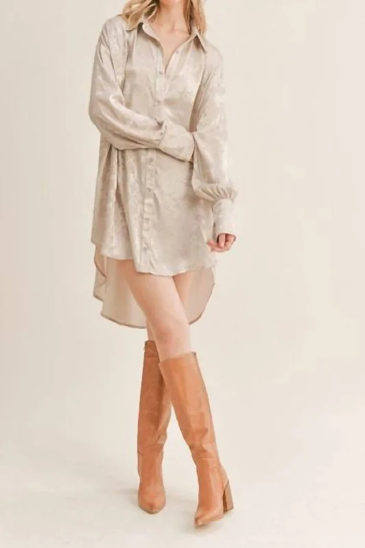 Luxe Life Shirt Dress In Gold