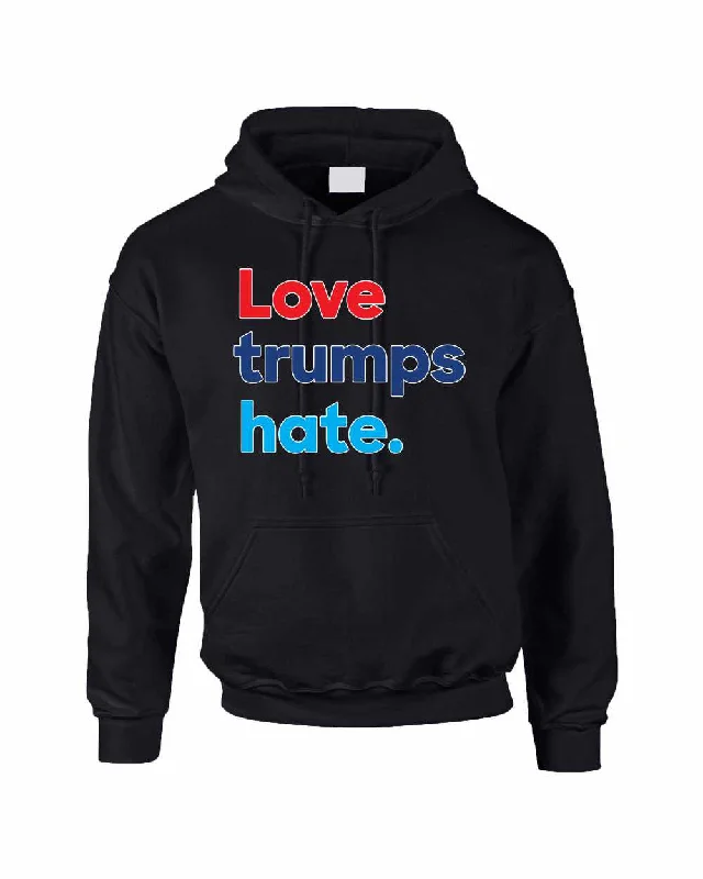 Adult Hoodie Love Trumps Hate Donald Trump USA Sweater