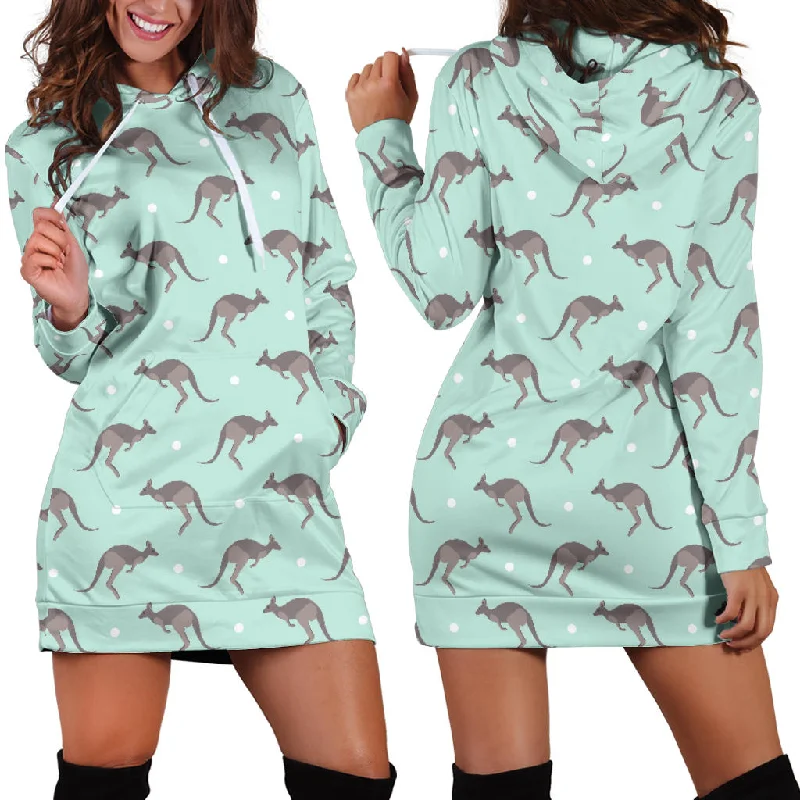 Kangaroo Pattern Background Women'S Hoodie Dress