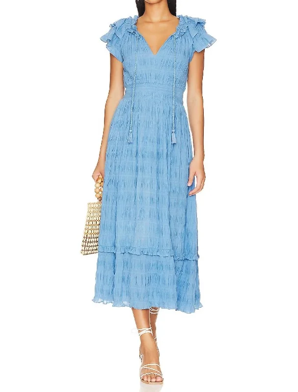 Santana Ankle Dress In Sky Blue