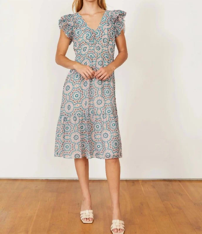 Tessa Dress In Garden Tile