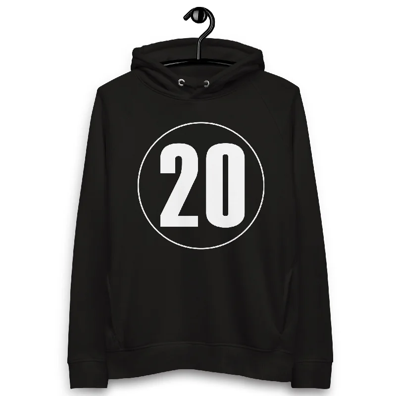 Unisex pullover hoodie: White on Black 20