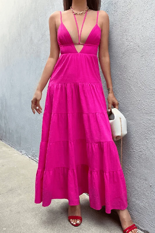 Kame Maxi Dress - Fuchsia