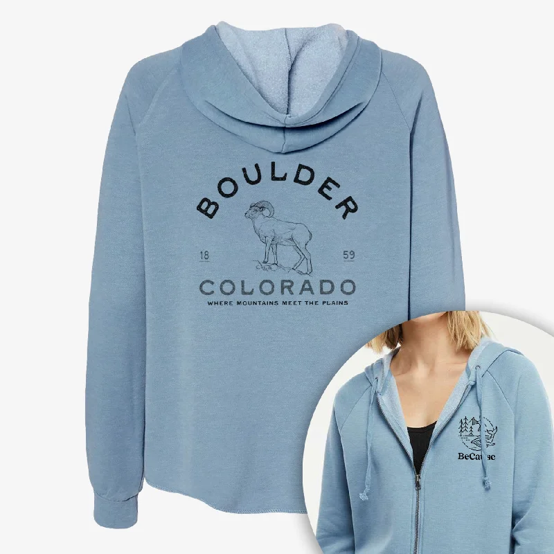 Boulder Colorado Bighorn - Women's Cali Wave Zip-Up Sweatshirt