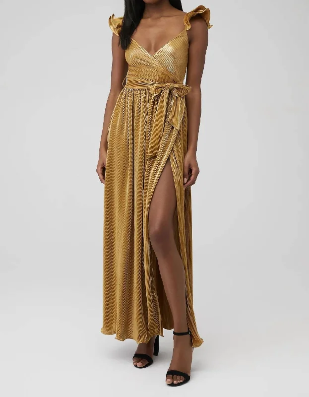 Imara Maxi Dress In Gold