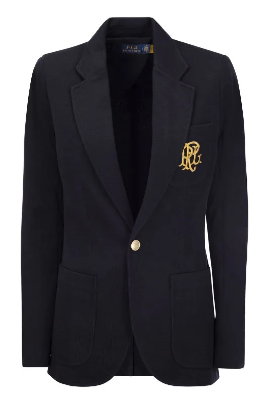 Double-knit jacquard blazer