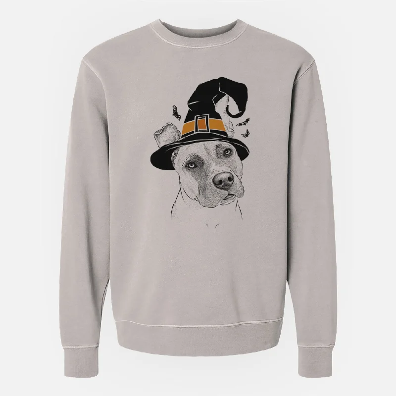 Witch Ivy the Pitbull Mix - Unisex Pigment Dyed Crew Sweatshirt