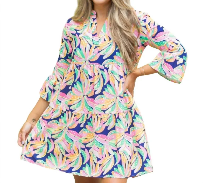 Morgan Dress In Going Bananas Navy