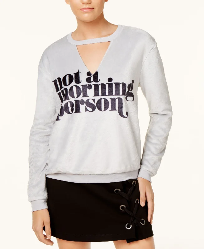 Hybrid Juniors Plush Choker Graphic Sweatshirt