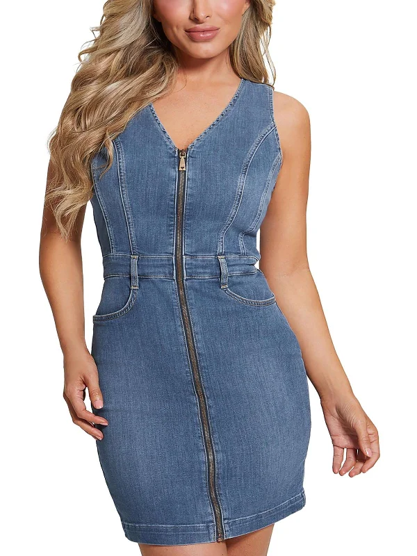 Womens Panel Denim Mini Dress