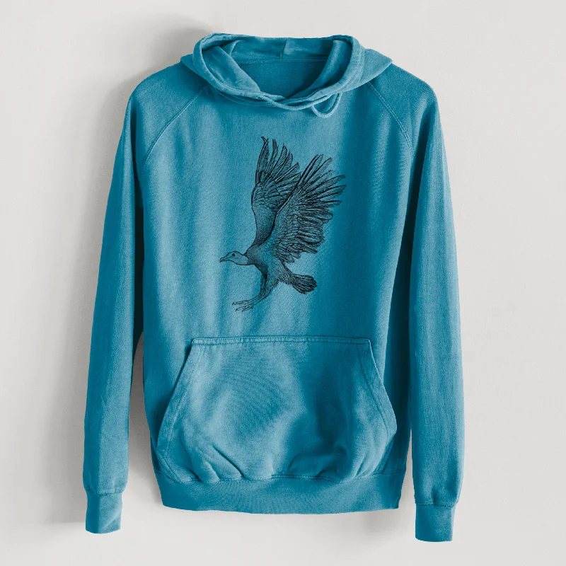 Black Vulture - Coragyps atratus  - Mid-Weight Unisex Vintage 100% Cotton Hoodie