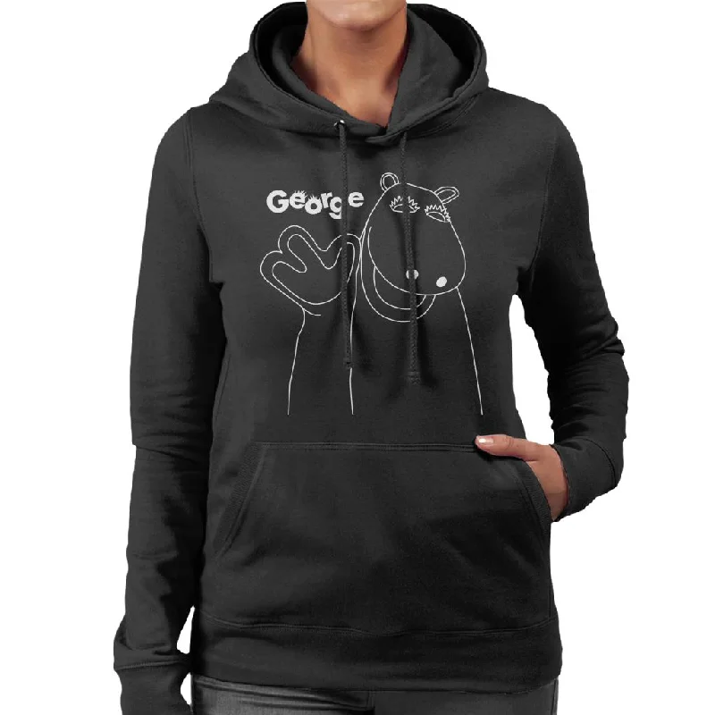 Rainbow 1972 George Waving Outline Women's Hooded Sweatshirt