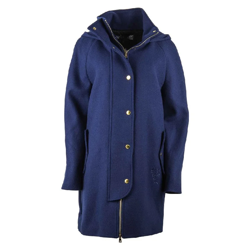 Love Moschino Blue Wool Women Coat