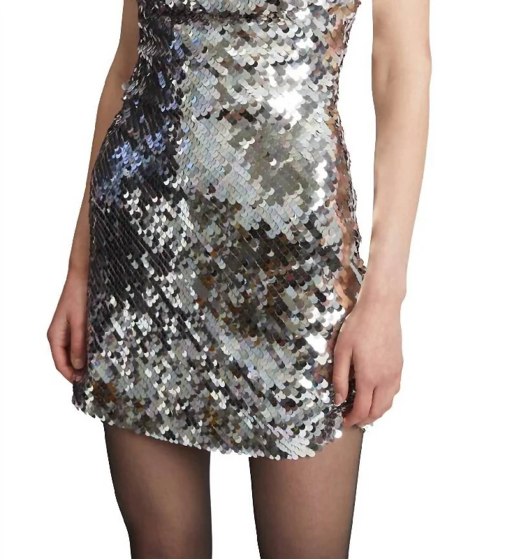 Shai Sequin Mini Dress In Silver Multi