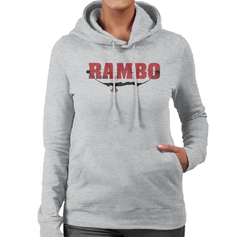 Rambo Logo Compound Bow Women's Hooded Sweatshirt