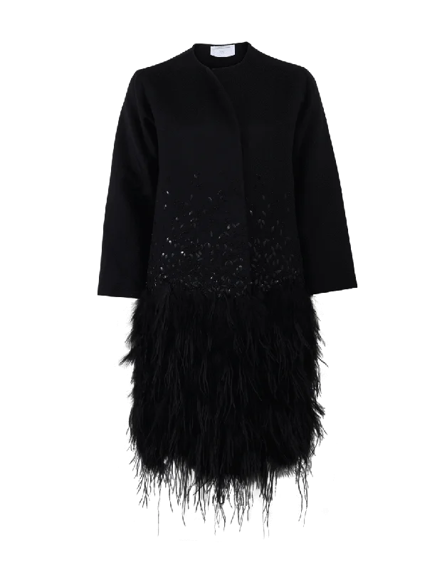 Cashgora Ostrich Feather Coat