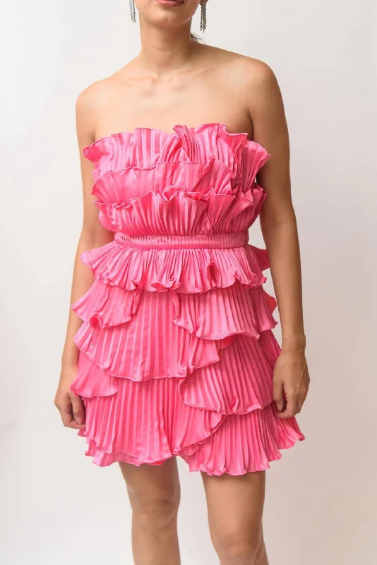 Reed Pleather Shell Dress In Watermelon Sour