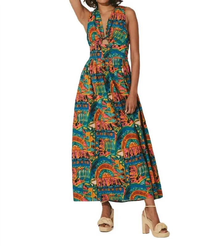 Ayanna Ankle Dress In Paradiso